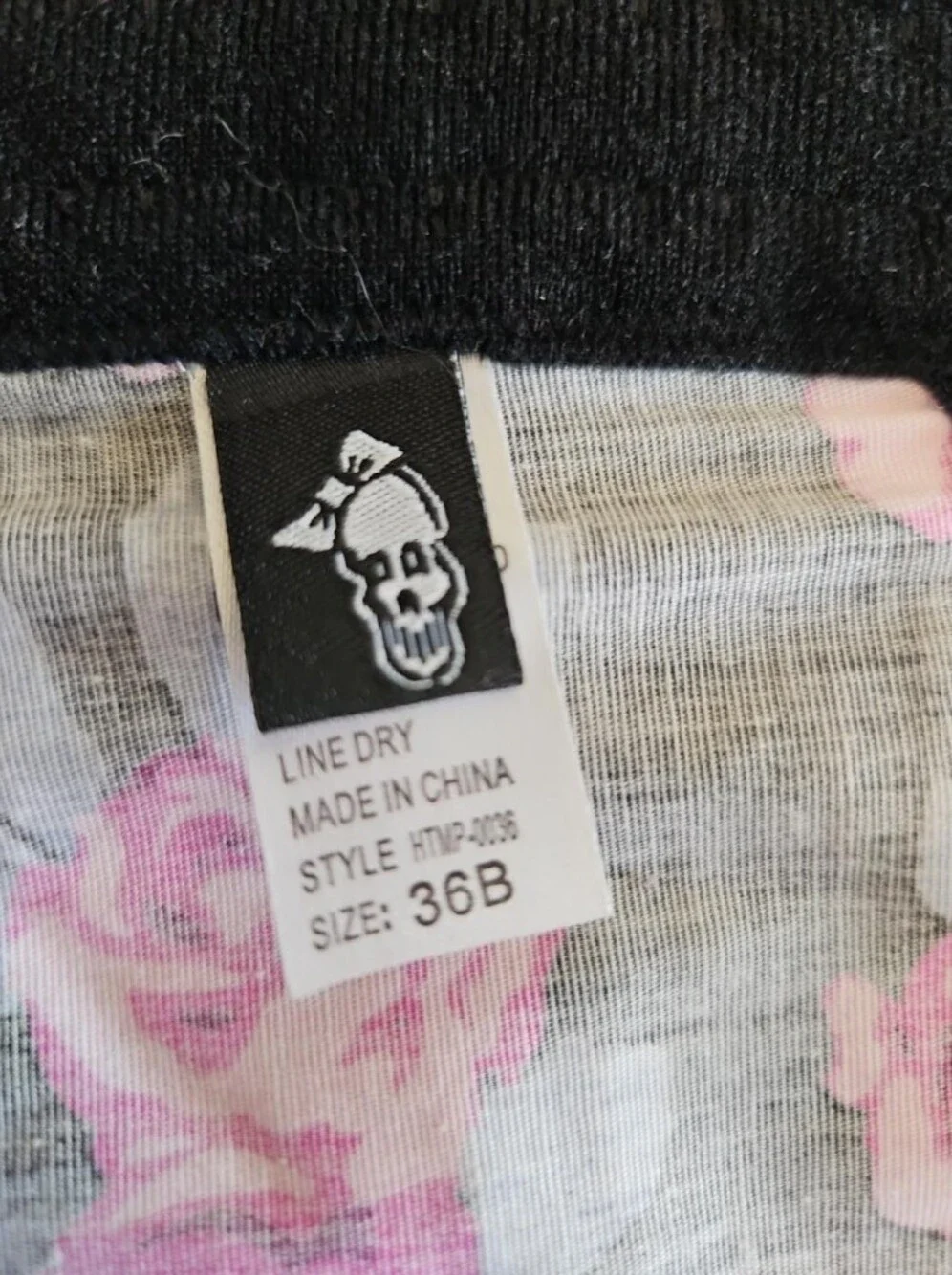 Pink Cookie Y2K Floral Skull Bustier Bra 36B Punk Emo